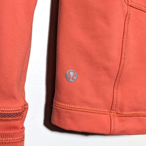 Lululemon Race With Grace 1/2 Zip II Top Jacket Atomic Red Coral Orange Size 4 - Picture 3 of 15
